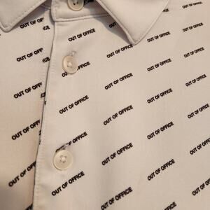 Mizzen & Main Versa Performance Polo, Golf "Out of Office" all-over print sz XL